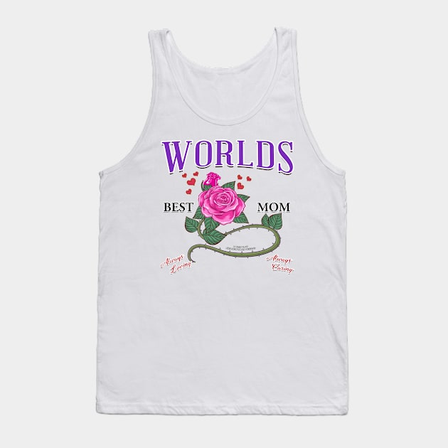 World's Best Mom Mothers Day Novelty Gift Tank Top by Airbrush World